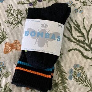 Bombas Women’s Casual Socks with Orange and Blue Accents mid calf